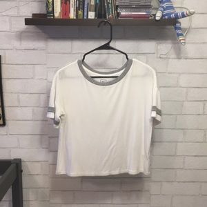 White shirt with grey detail from Pacsun!
